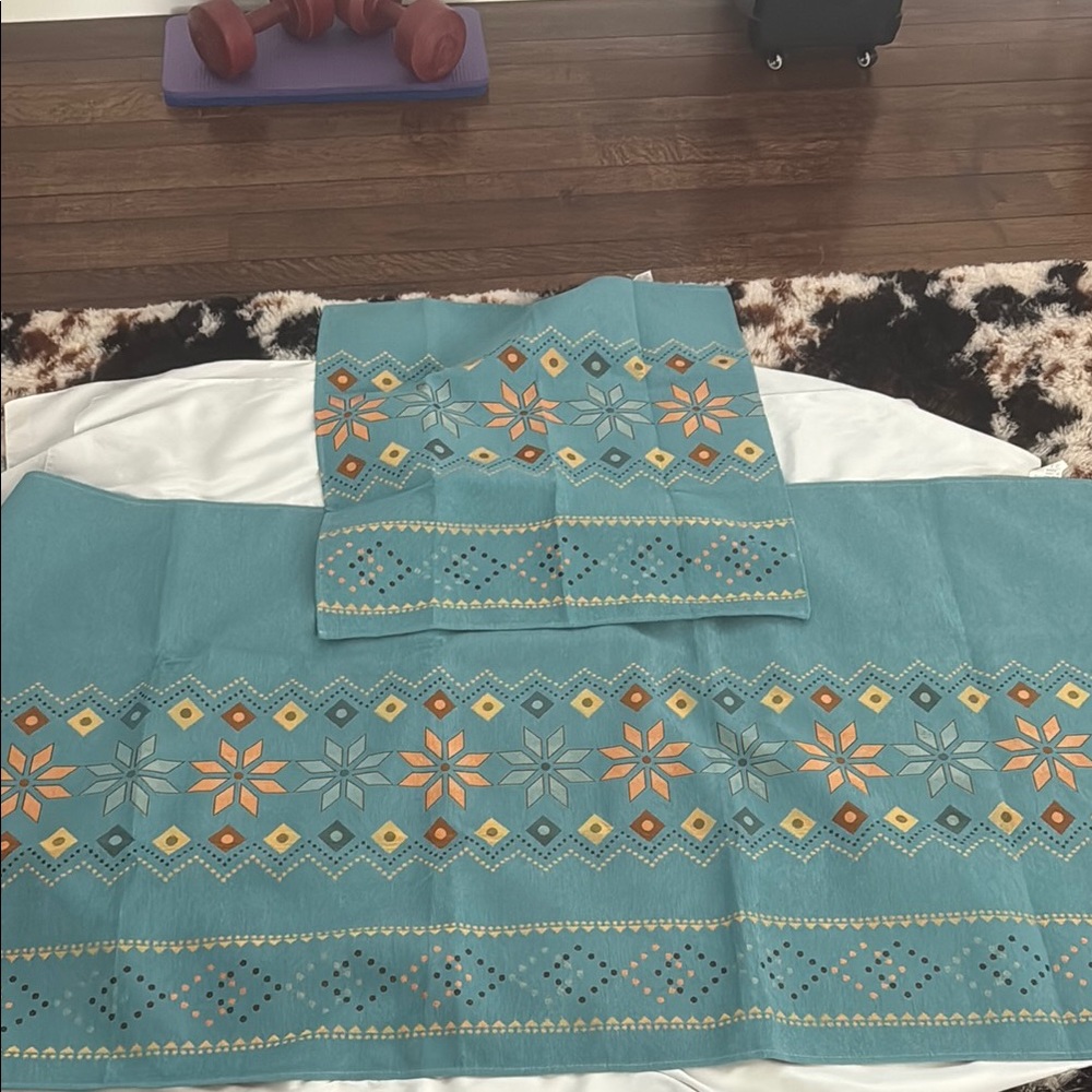 Elegant Teal and Orange couch covers